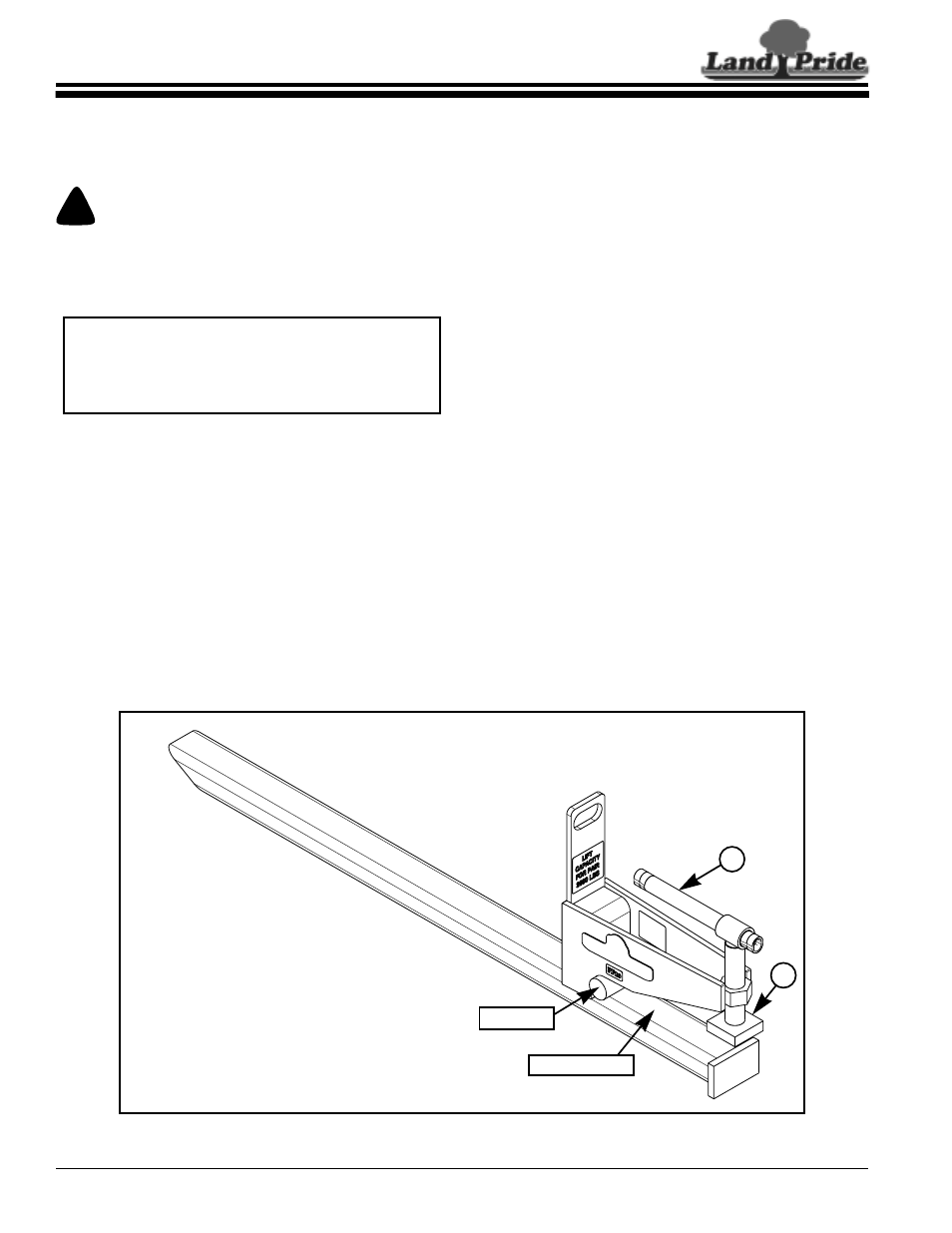 Section 1: installation, Installation, Two pallet fork installation | Three pallet fork installation, Warning, Table of contents installation | Land Pride Pallet Forks PF10 User Manual | Page 8 / 16