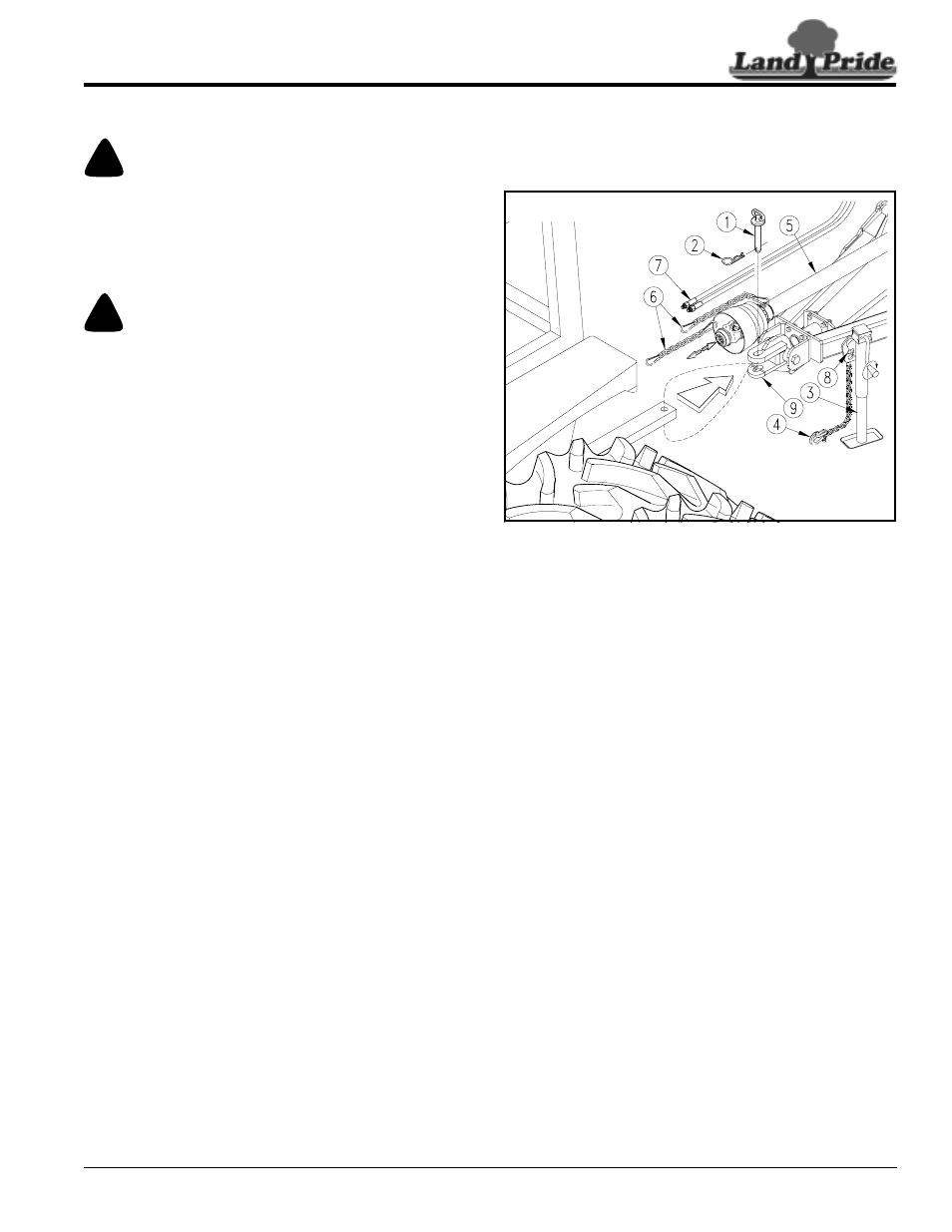 Purge hydraulic system, Unhooking the rotary cutter, Purge hydraulic system unhooking the rotary cutter | Danger, Warning, Table of contents purge hydraulic system | Land Pride RC5515 User Manual | Page 21 / 54