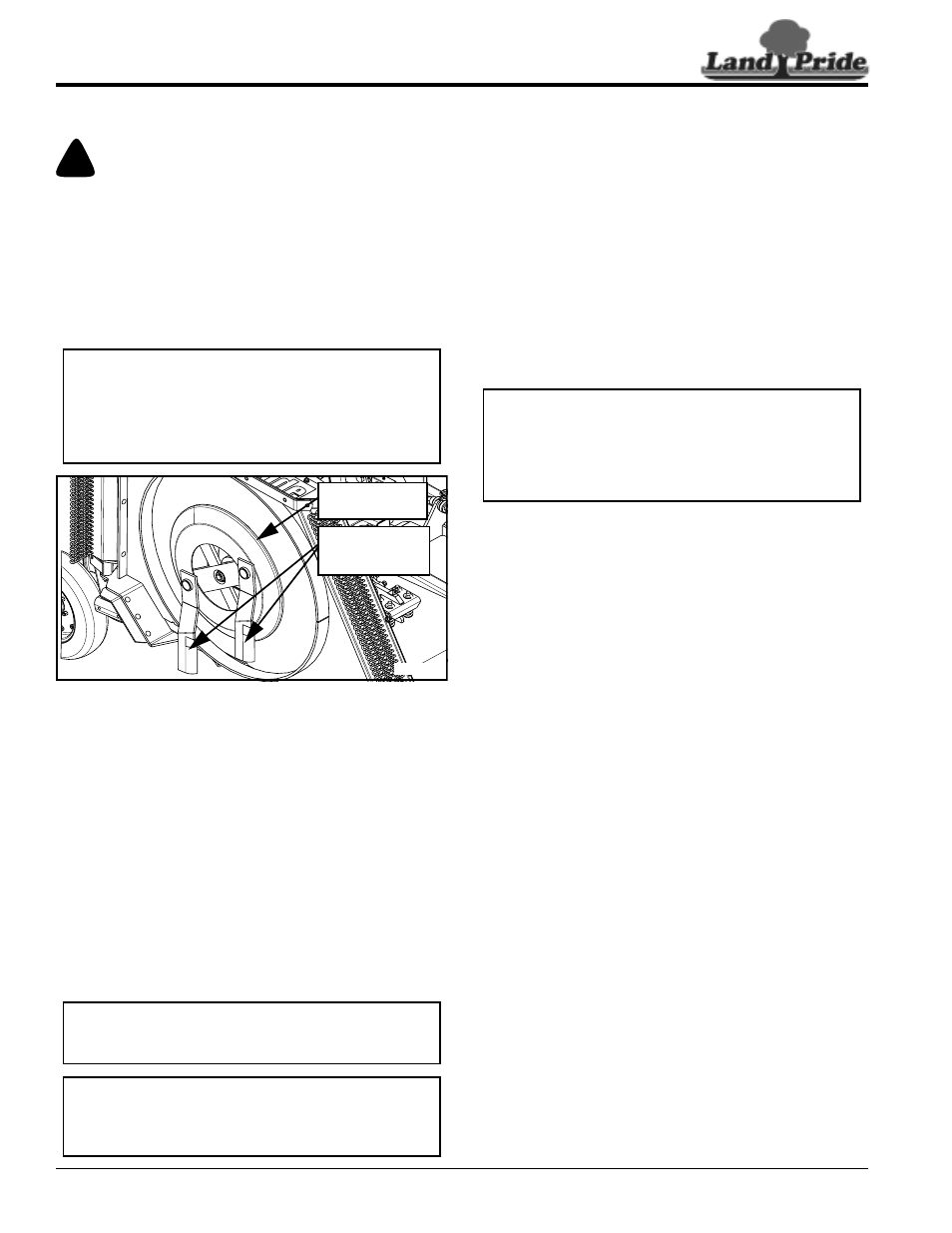 Field set-up, Lower wing down & set cutting height, Set wing lift lever in float position | Select gear range, Engage blades, Disengage blades, Engage blades disengage blades, Warning, Table of contents field set-up | Land Pride RC5515 User Manual | Page 28 / 54