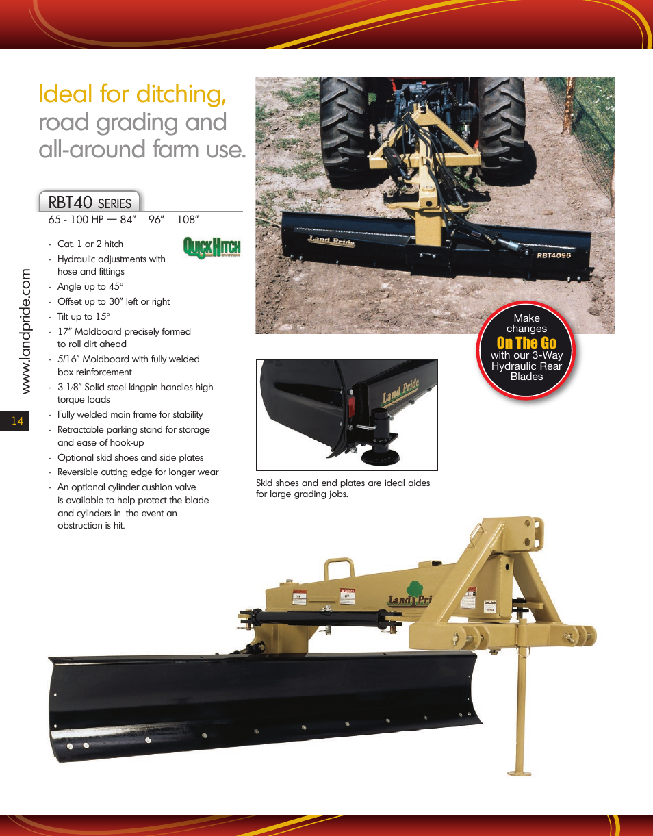 Land Pride RBT40 User Manual | 1 page