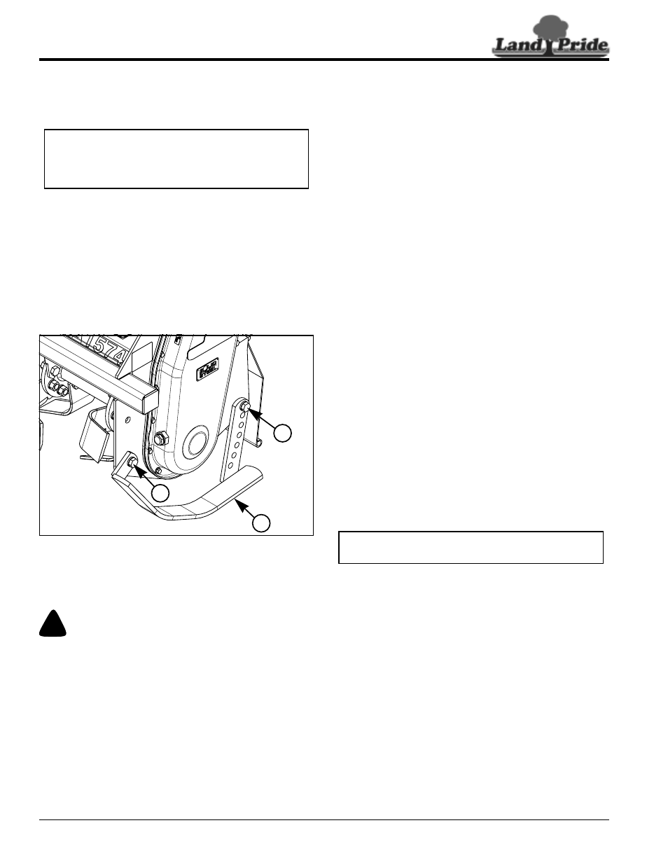 Parking, General operating notes, Parking general operating notes | Warning, Table of contents parking | Land Pride 311-252M User Manual | Page 18 / 36