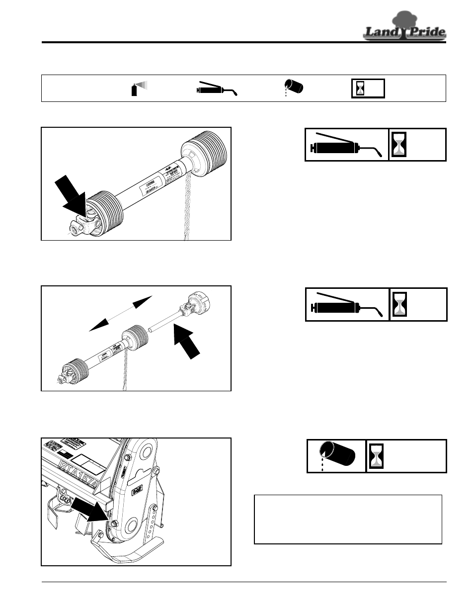 Lubrication, Driveline ujoint, Driveline shaft | Chaincase, Driveline u-joint, Er to “chaincase lubr, Table of contents lubrication, As required | Land Pride 311-252M User Manual | Page 27 / 36