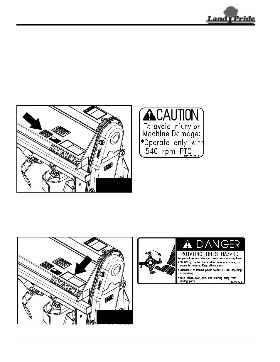 Safety labels, Table of contents safety labels, 130c | 171c | Land Pride 311-252M User Manual | Page 6 / 36