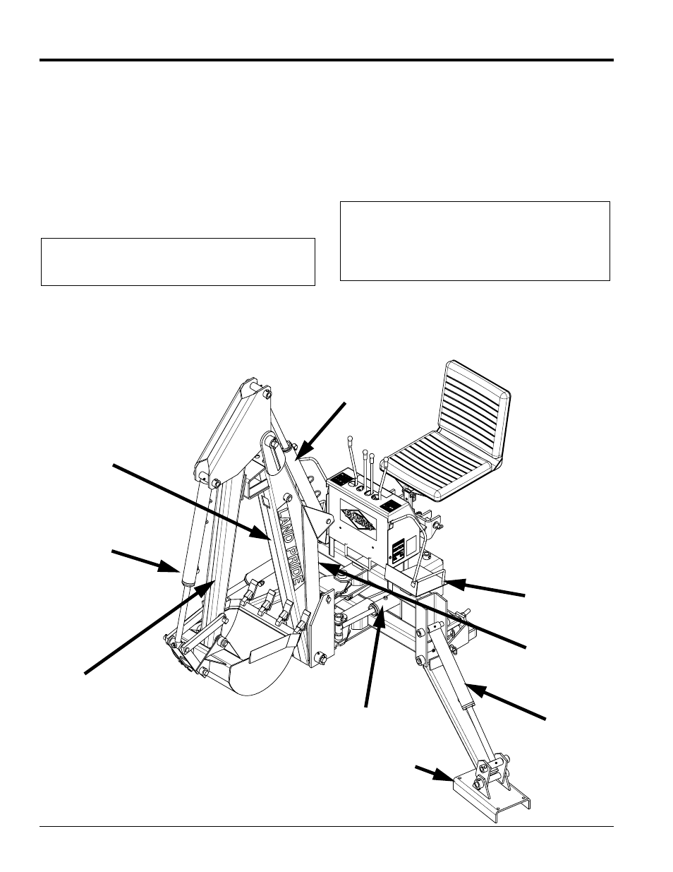 For all tractors, For john deere tractors, Mounting the backhoe | Land Pride Backhoes BH2585 User Manual | Page 14 / 34
