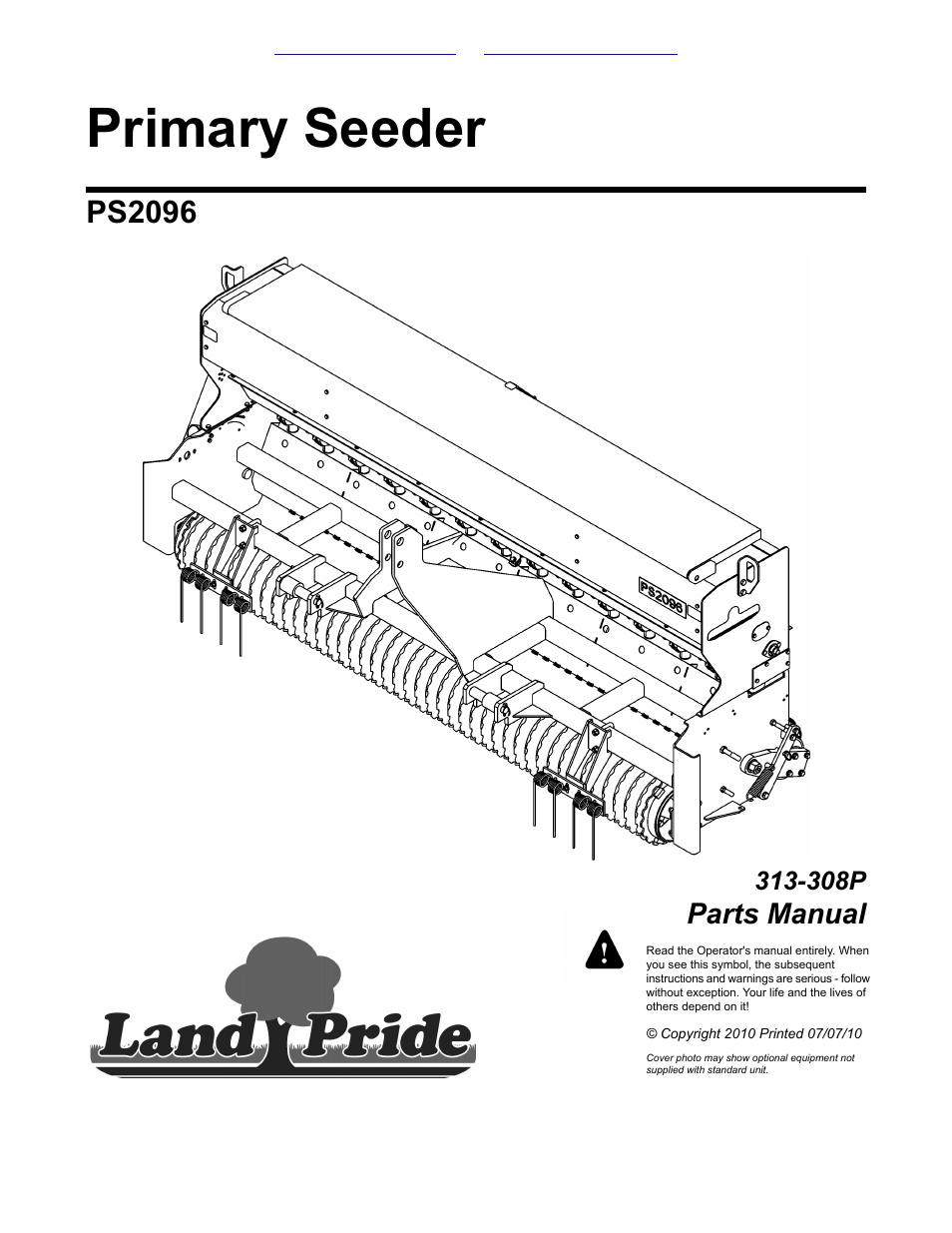 Land Pride PS2096 User Manual | 64 pages