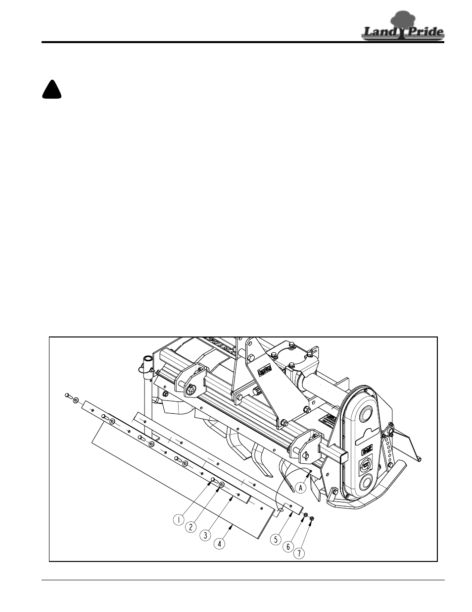 Parking stand, Point hitch assembly, Front deflector | Caution, Table of contents parking stand | Land Pride RTR1042 User Manual | Page 13 / 38