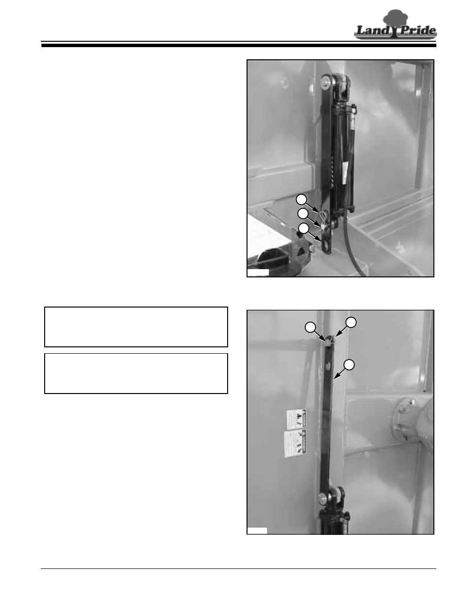 Section 2: operating instructions, Pre-start checklist, Cutter set-up for transporting | Pre-start checklist cutter set-up for transporting, Figure 2-1, Figure 2-2, Table of contents pre-start checklist | Land Pride RCMB6010 User Manual | Page 19 / 42