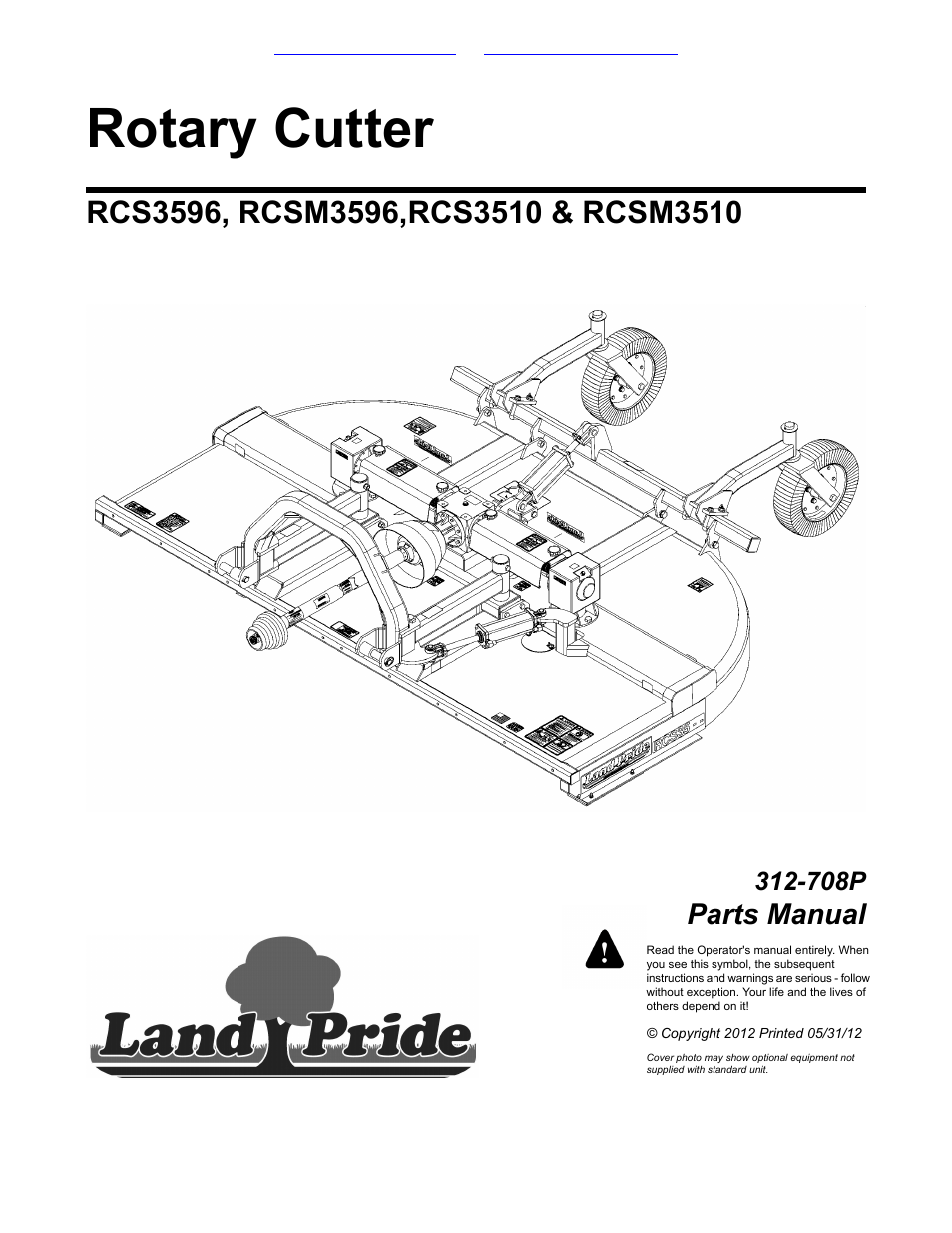 Land Pride RCS3596 User Manual | 58 pages