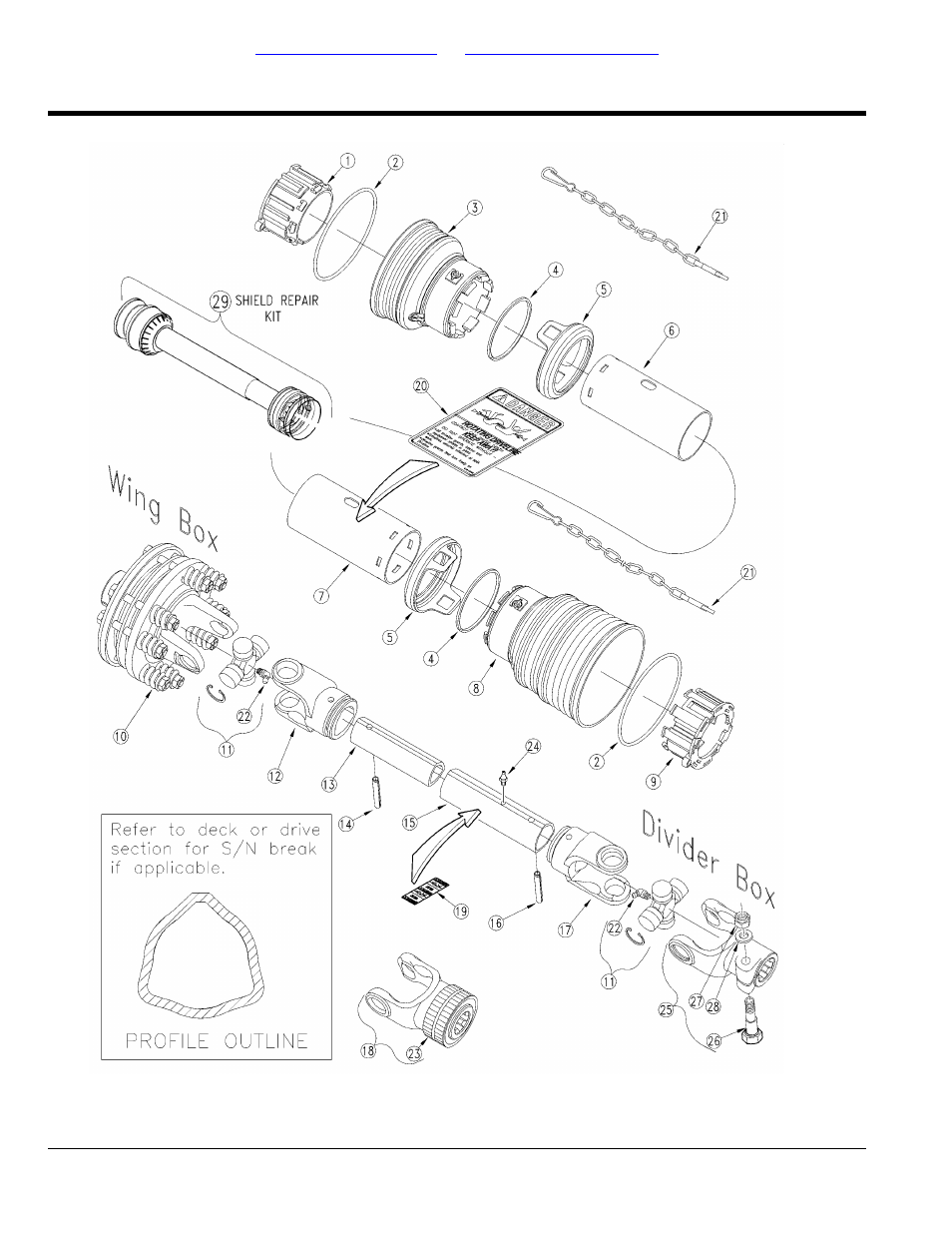 Driveline lift type cutter 540 rpm (826-215c), Eurocardan, Table of contents part number index | Land Pride RCS3596 User Manual | Page 30 / 58