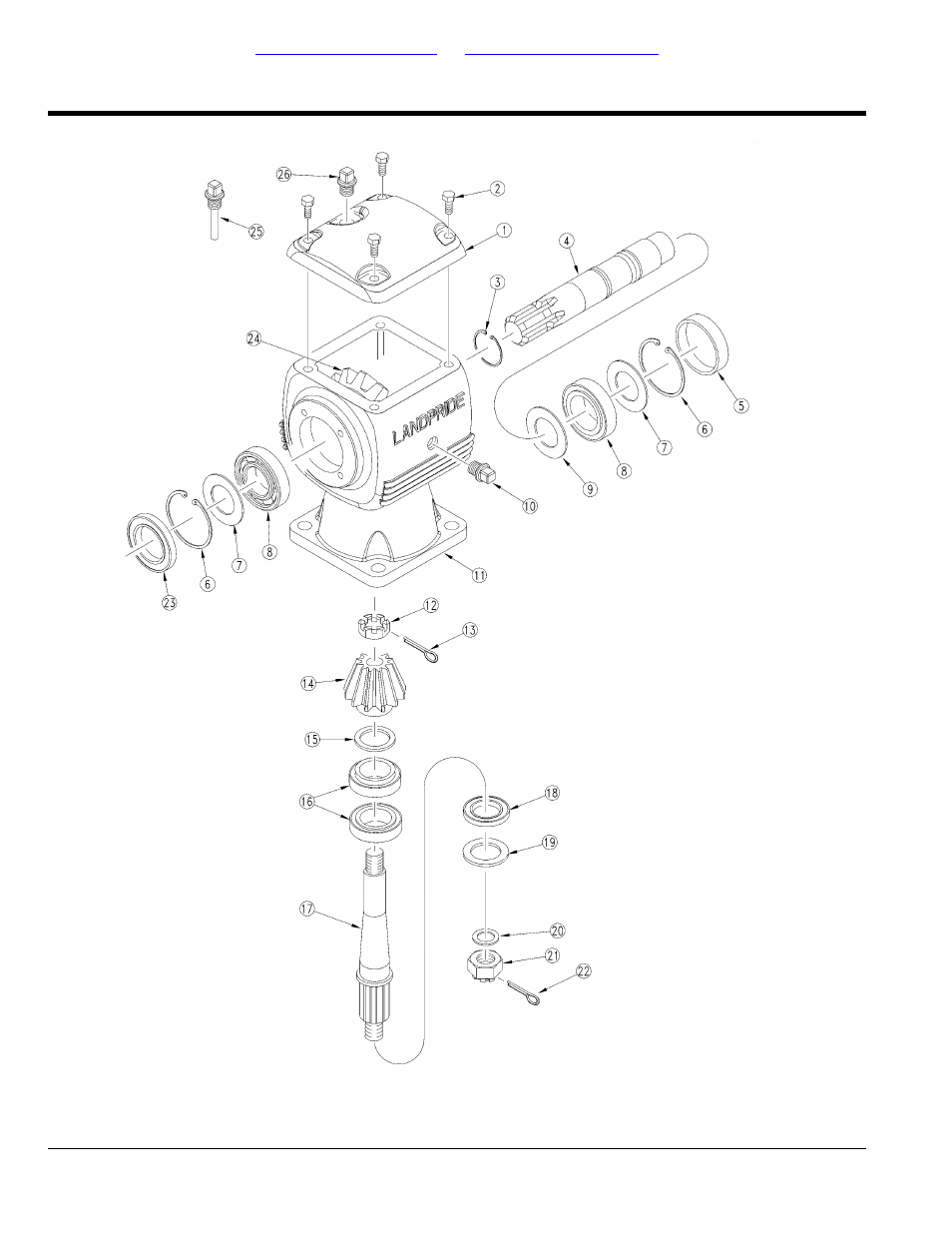 Gearbox (826-378c) omni (s/n 378194+), Table of contents part number index | Land Pride RCS3596 User Manual | Page 38 / 58