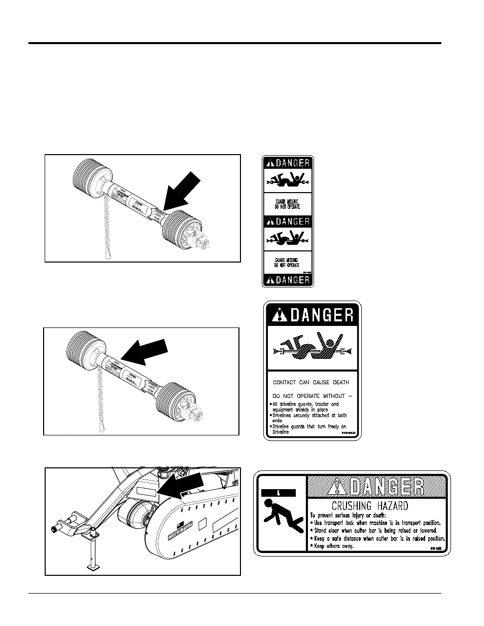 Safety labels, Table of contents safety labels | Land Pride DM3706 Series User Manual | Page 6 / 32