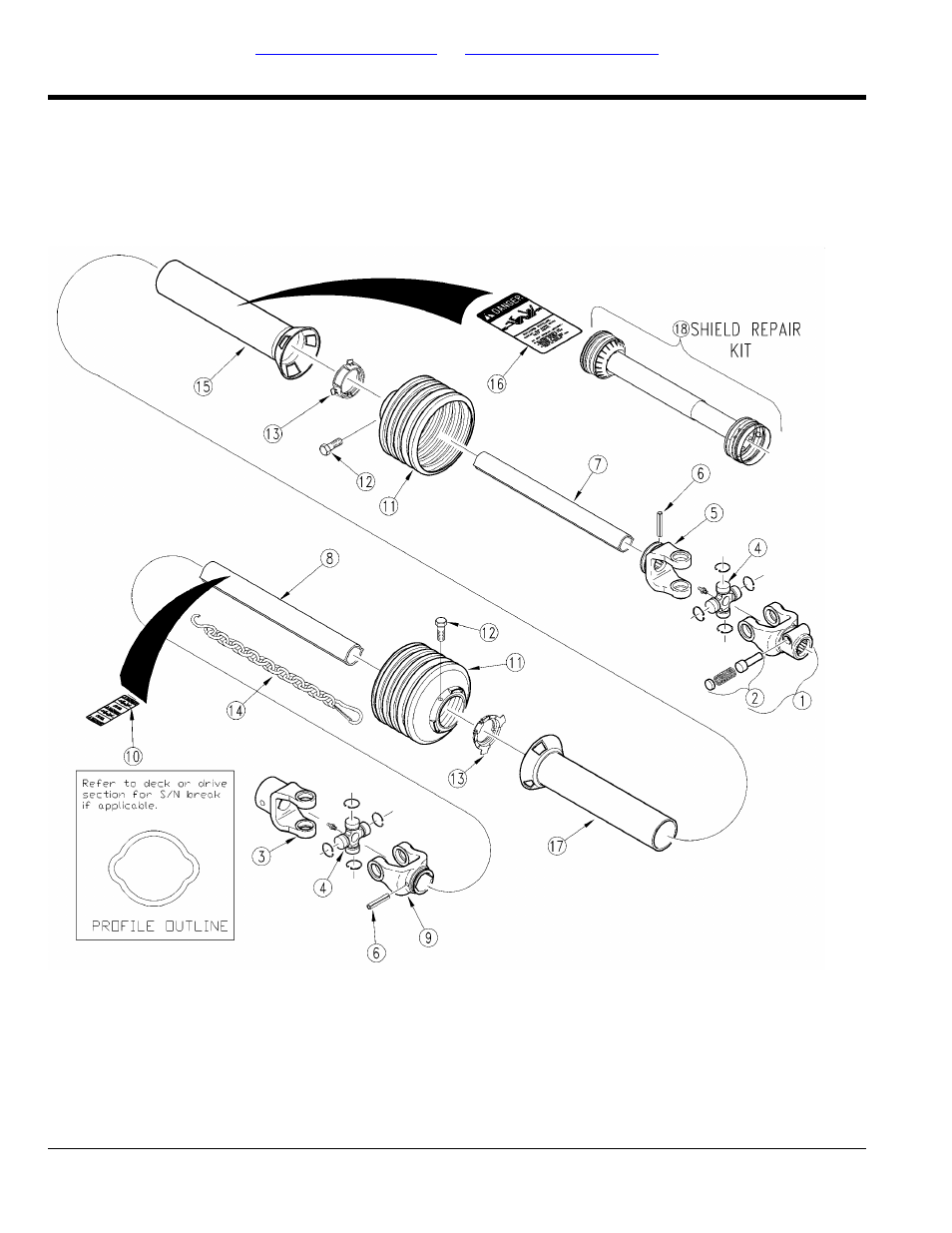 Driveline (826-020c) walterscheid, Table of contents part number index | Land Pride RCR1560 User Manual | Page 30 / 58