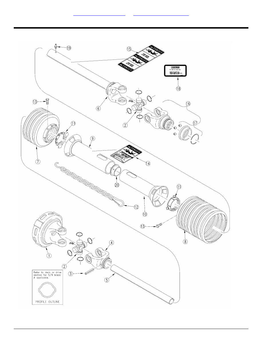 Driveline center deck (826-127c) walterscheid, Table of contents part number index | Land Pride AFM40133 User Manual | Page 18 / 104