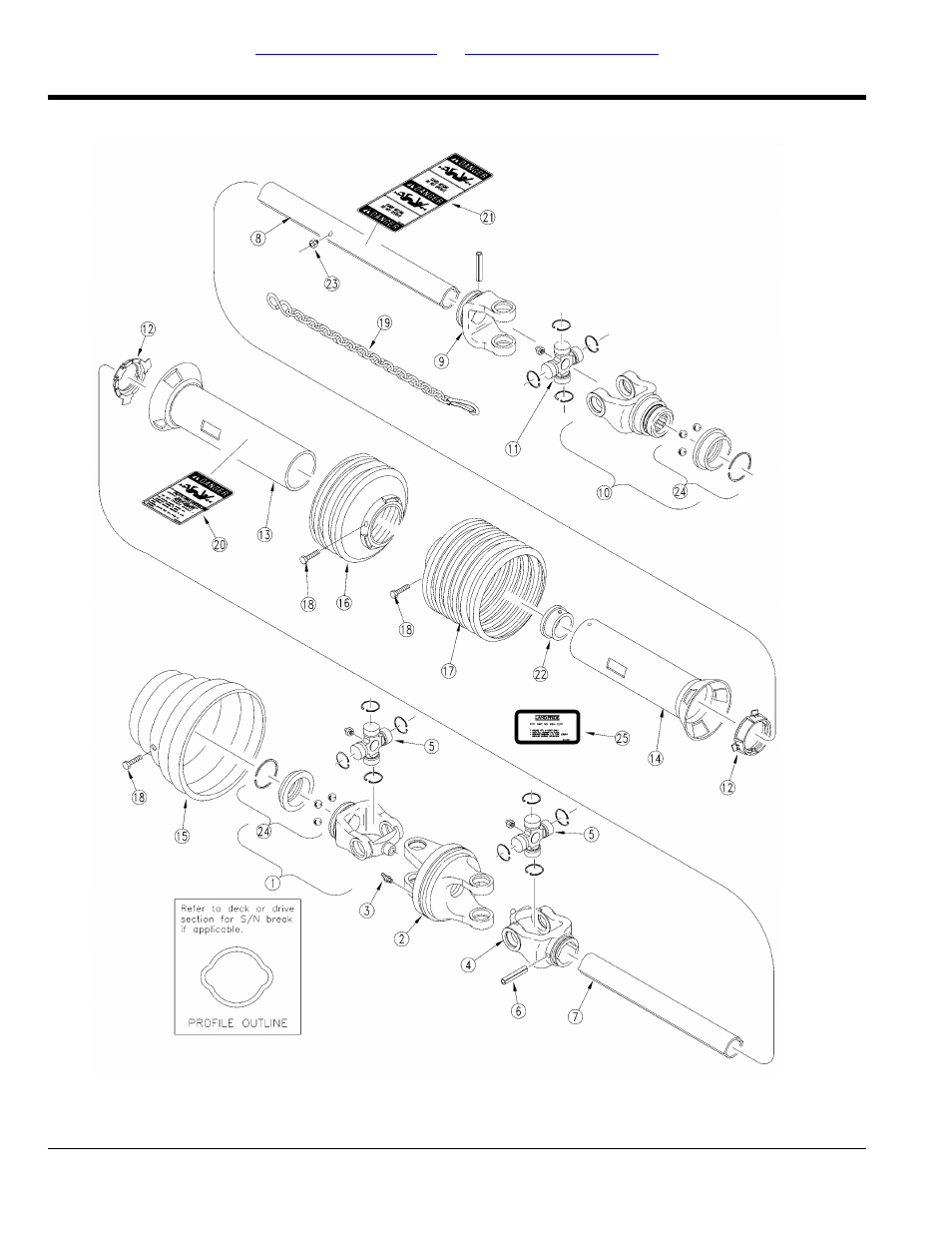 Driveline cv (826-125c) walterscheid, Table of contents part number index | Land Pride AFM40133 User Manual | Page 20 / 104