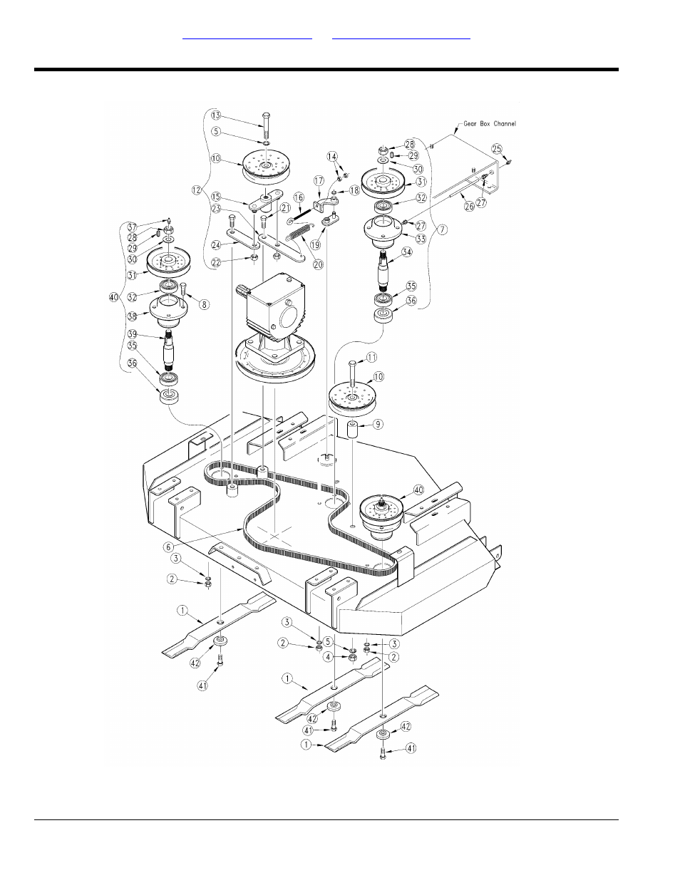 Belt drive left hand deck (s/n 239258+), Table of contents part number index | Land Pride AFM40133 User Manual | Page 36 / 104