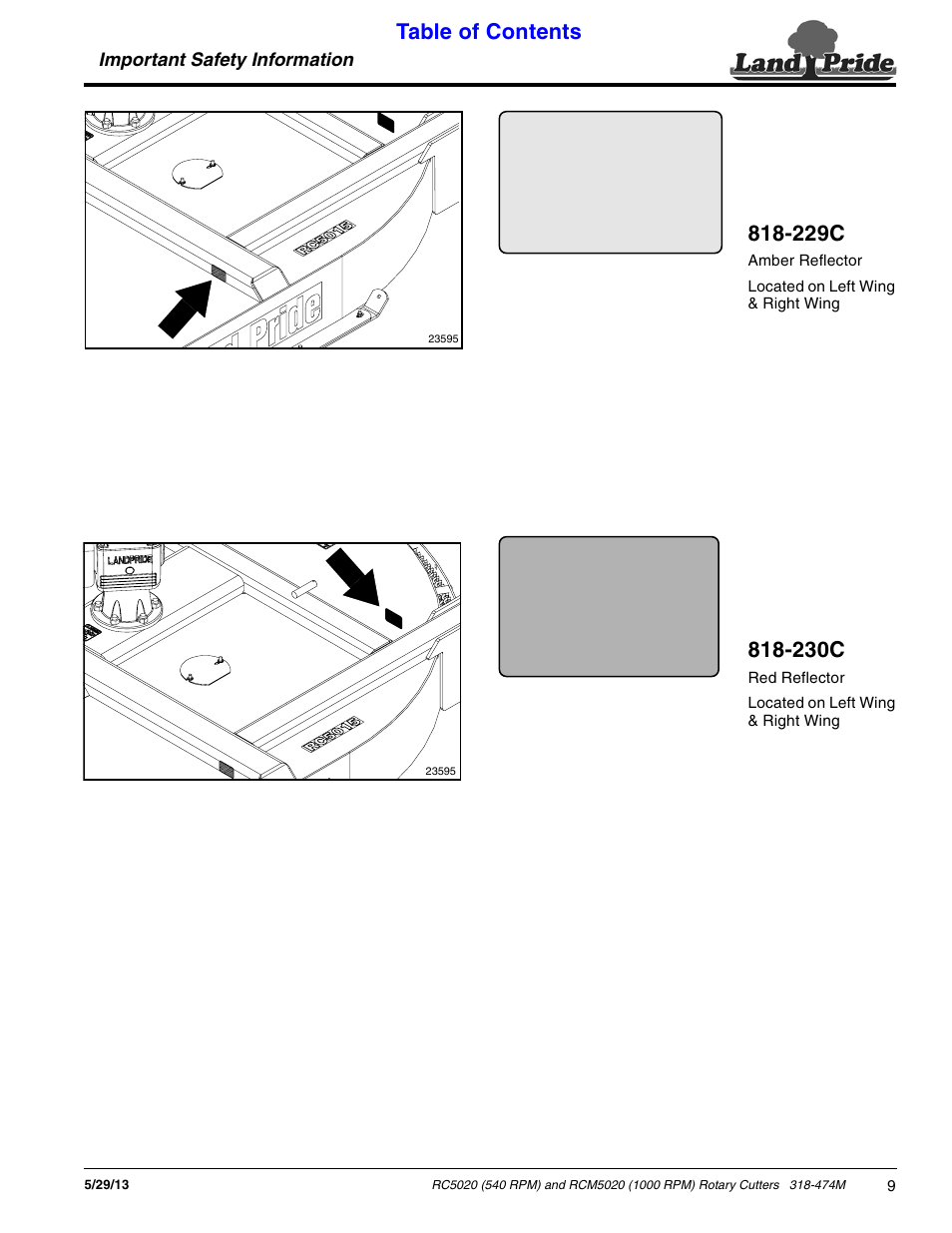 Land Pride RC5020 User Manual | Page 11 / 54