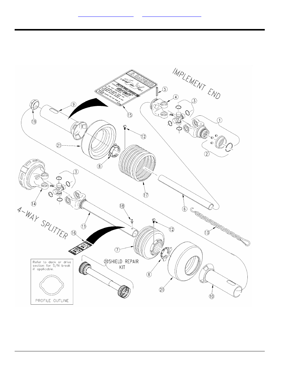 Driveline center deck w/clutch (826-111c), Walterscheid, Table of contents part number index | Land Pride AFM4216 User Manual | Page 20 / 88