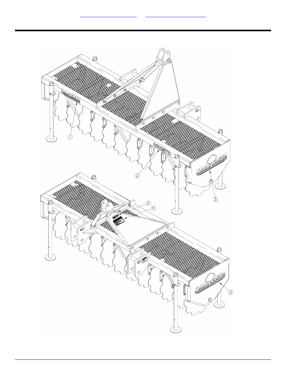 Section 4: labels, Label placement, Table of contents part number index | Land Pride Straw Crimper CR2572 User Manual | Page 10 / 16