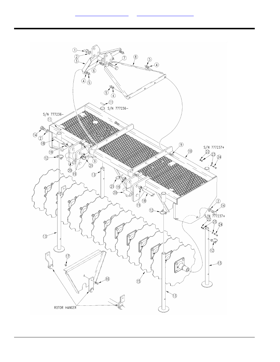 Section 2: frames, Frame, hitch & rotor, Table of contents part number index | Land Pride Straw Crimper CR2572 User Manual | Page 6 / 16