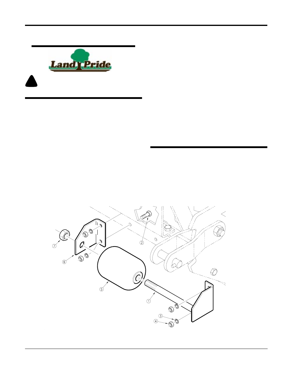 Land Pride Front Roller Kit AT25 User Manual | 4 pages