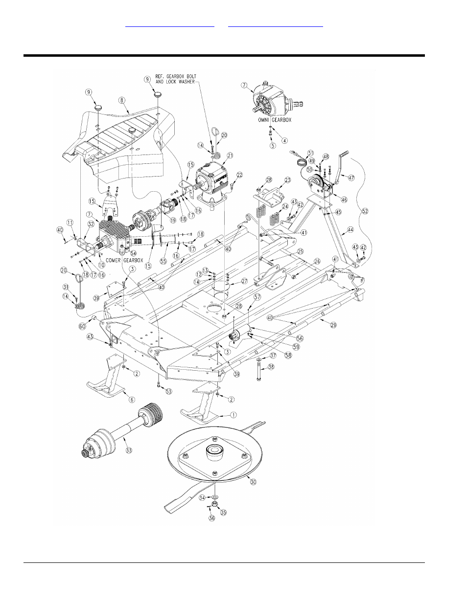 Deck center section (540 rpm), Table of contents part number index | Land Pride Rotary Cutters RCBM6010 User Manual | Page 10 / 198