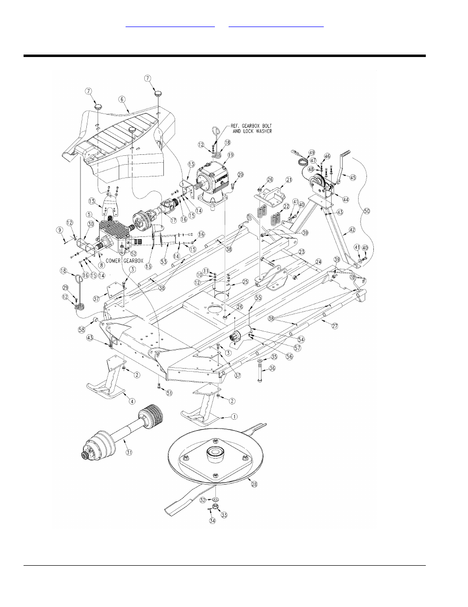 Deck center section (1000 rpm) rcbm series, Table of contents part number index | Land Pride Rotary Cutters RCBM6010 User Manual | Page 104 / 198