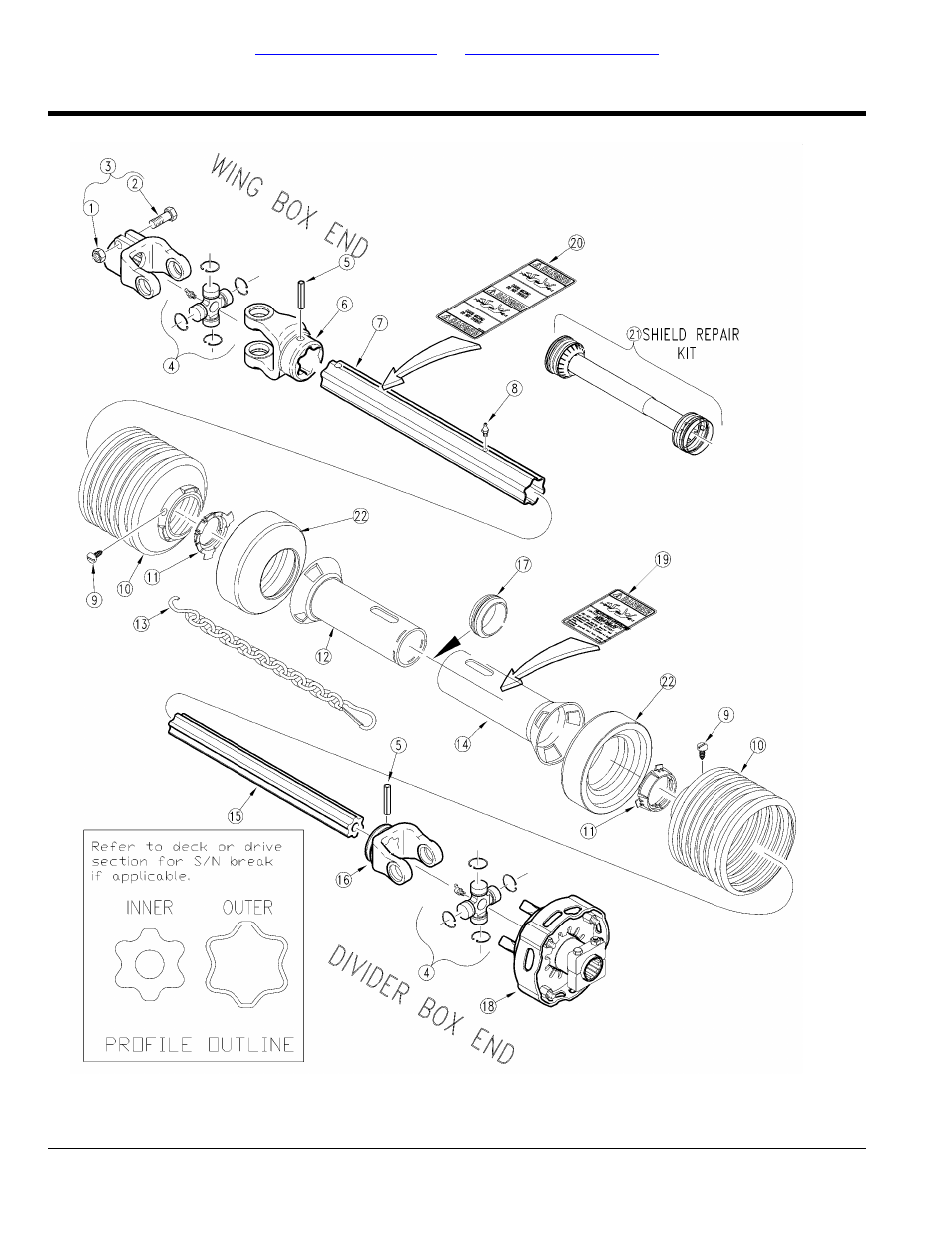 Driveline wing (826-262c) walterscheid, Table of contents part number index | Land Pride Rotary Cutters RCBM6010 User Manual | Page 160 / 198