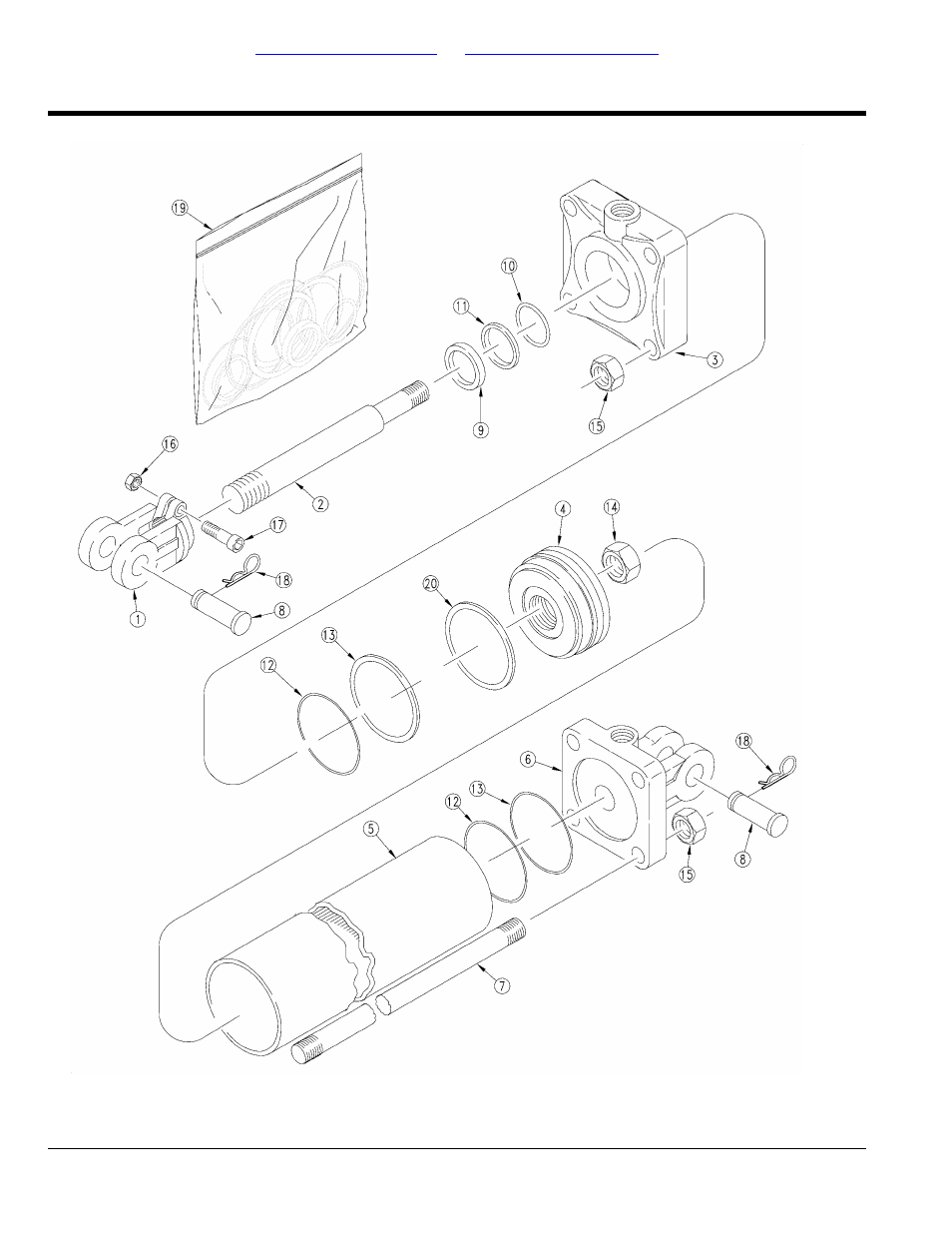 Hydraulic cylinder wing (810-312c) midway, Table of contents part number index | Land Pride Rotary Cutters RCBM6010 User Manual | Page 184 / 198