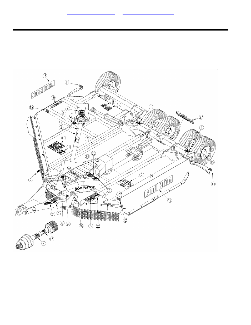 Section 8: labels, Label placement, Table of contents part number index | Land Pride Rotary Cutters RCBM6010 User Manual | Page 188 / 198