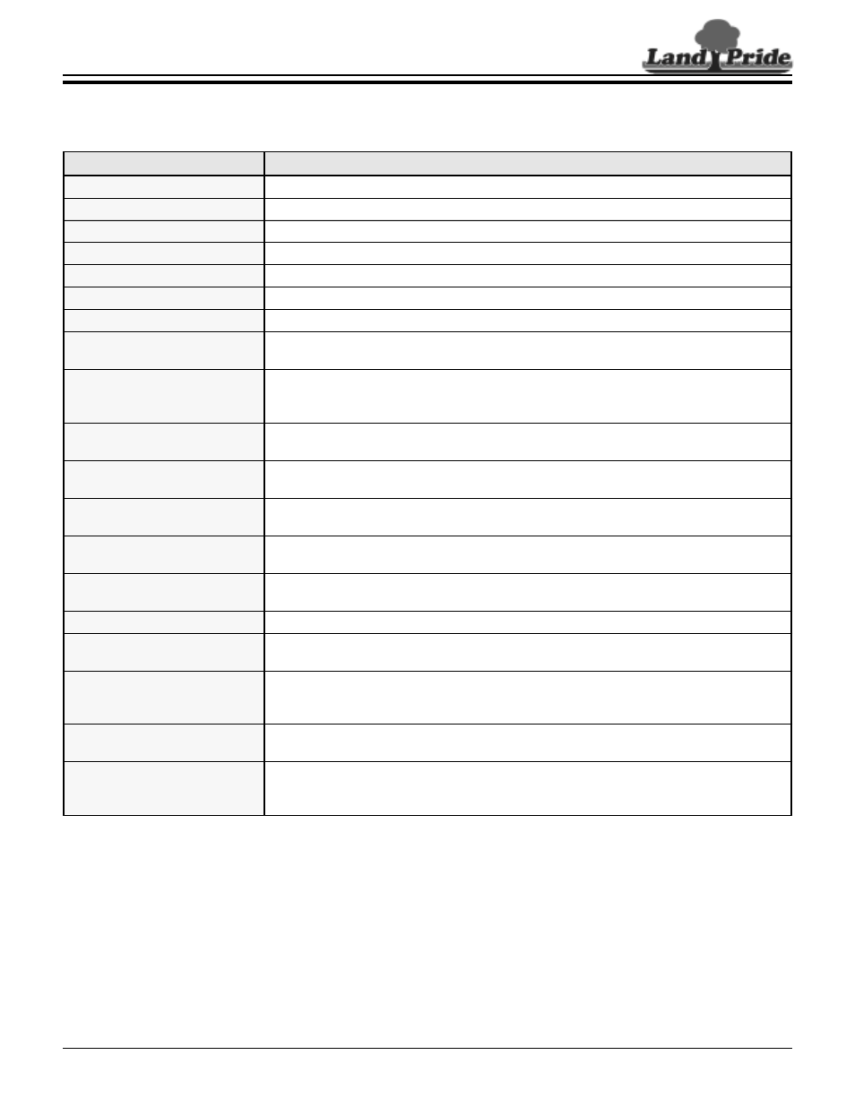 Land Pride Ditcher DT55 User Manual | 1 page