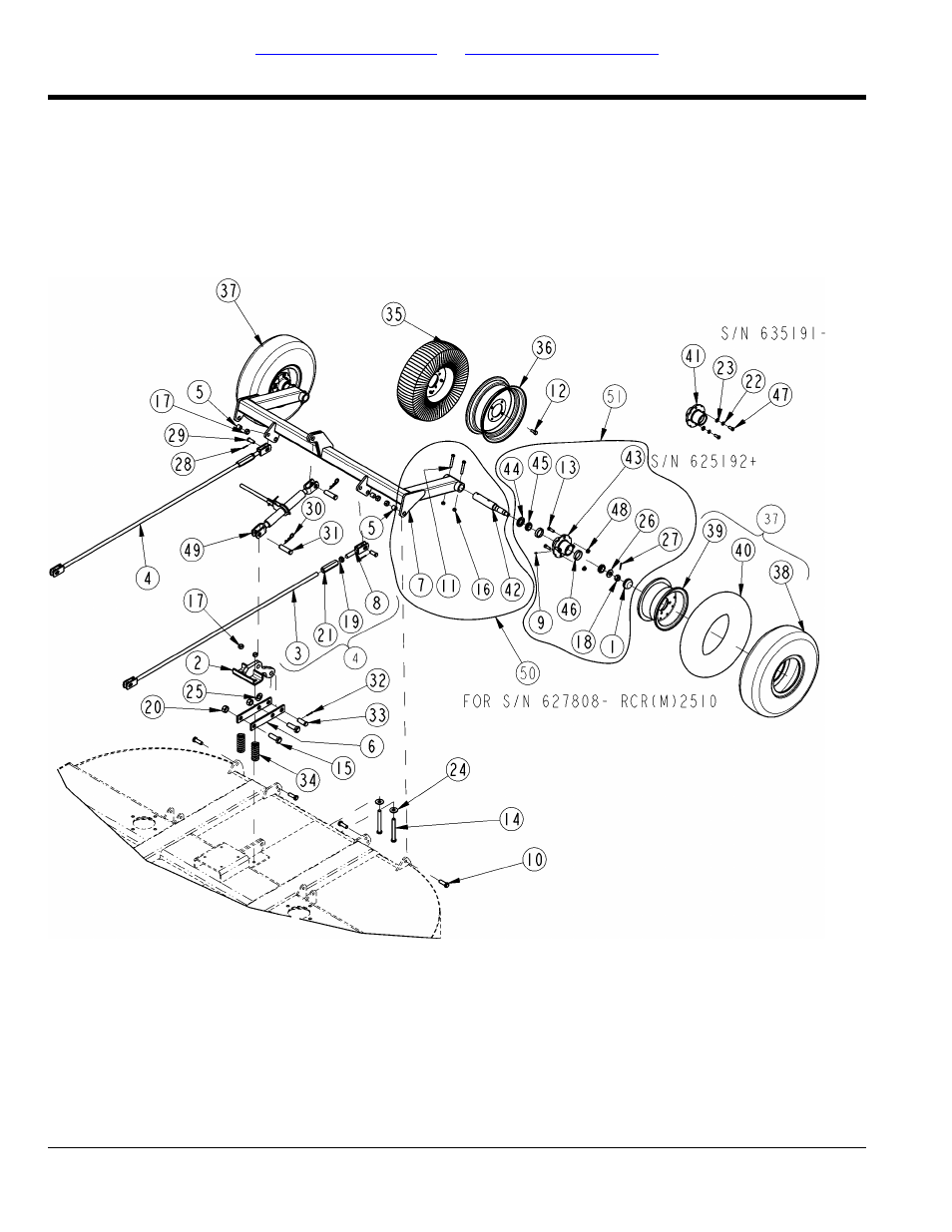 Pull type axle and tires, Table of contents part number index | Land Pride RCR2510 User Manual | Page 24 / 92