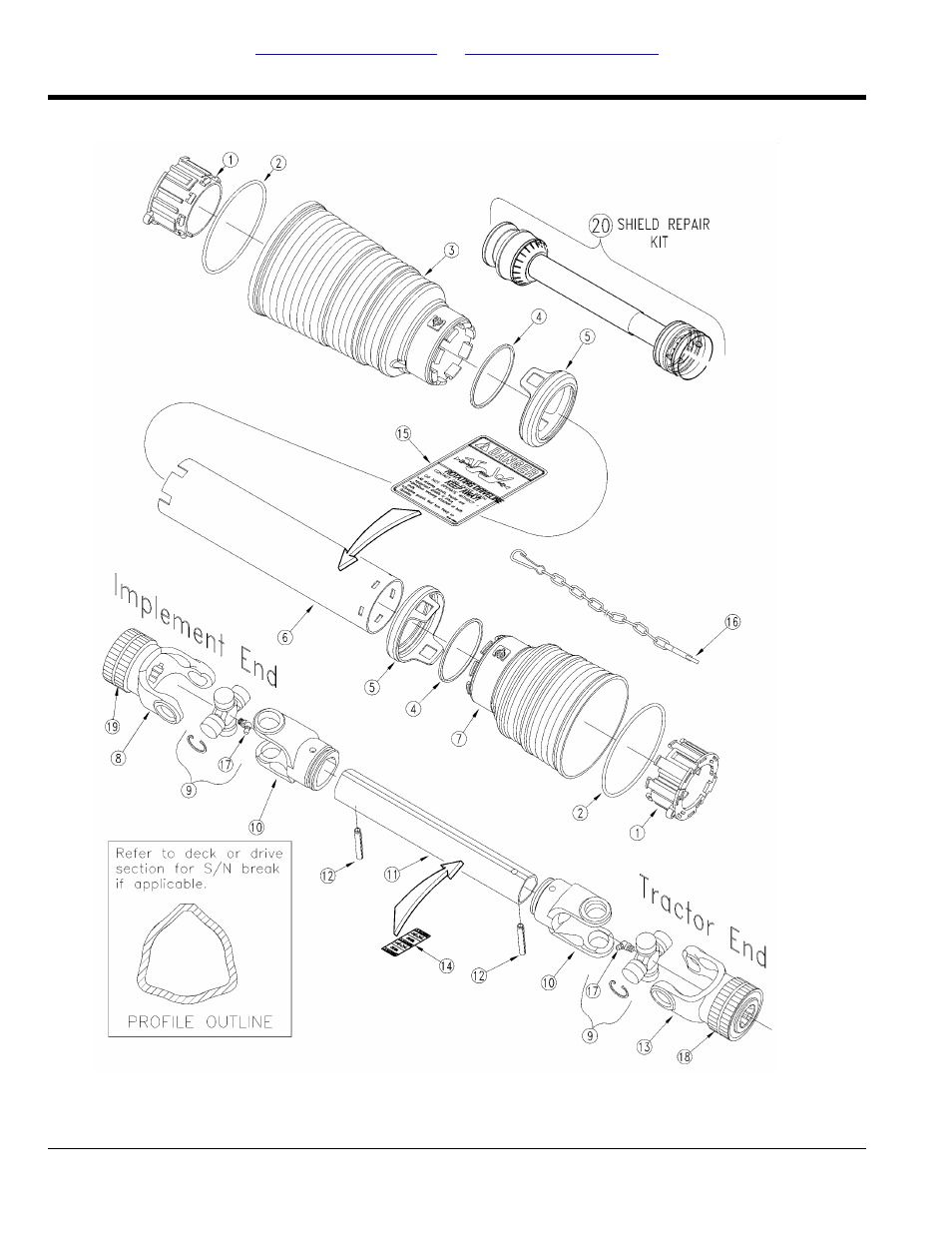 Driveline 1000 rpm (826-223c) eurocardan, Table of contents part number index | Land Pride RCR2510 User Manual | Page 40 / 92