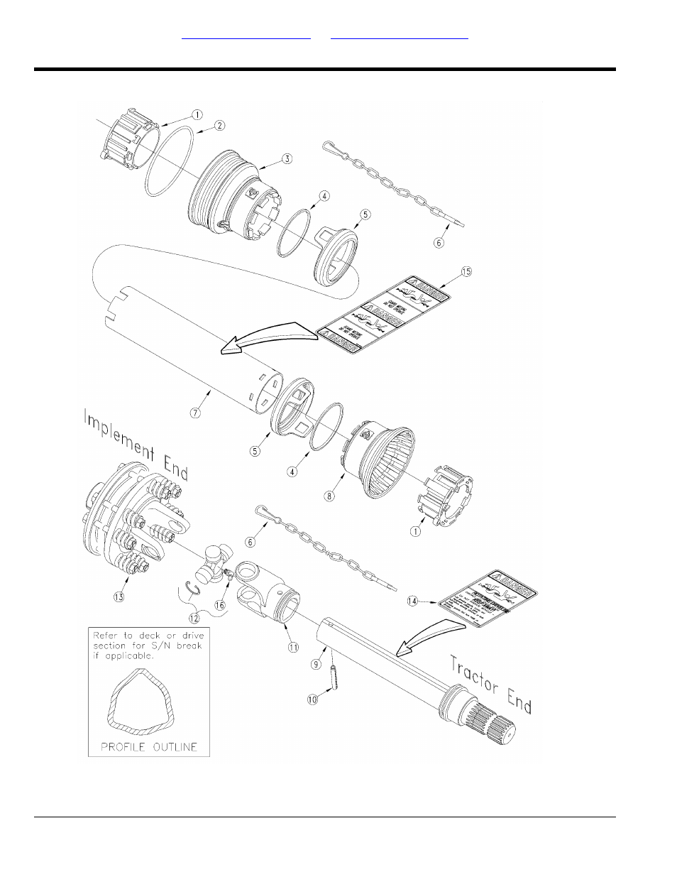 Driveline 1000 rpm (826-226c) eurocardan, Table of contents part number index | Land Pride RCR2510 User Manual | Page 42 / 92