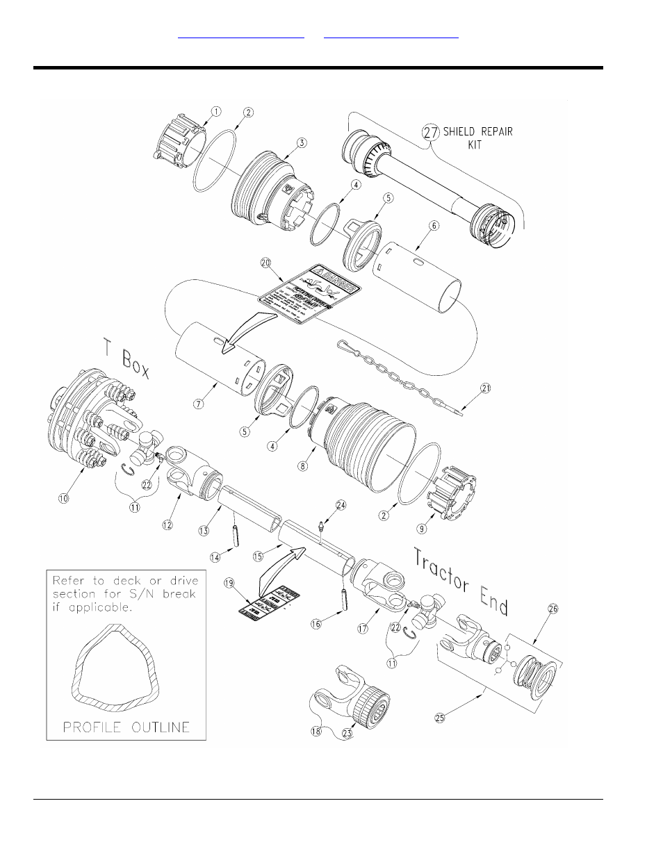 Driveline 540 rpm (826-255c) eurocardan, Table of contents part number index | Land Pride RCR2510 User Manual | Page 50 / 92
