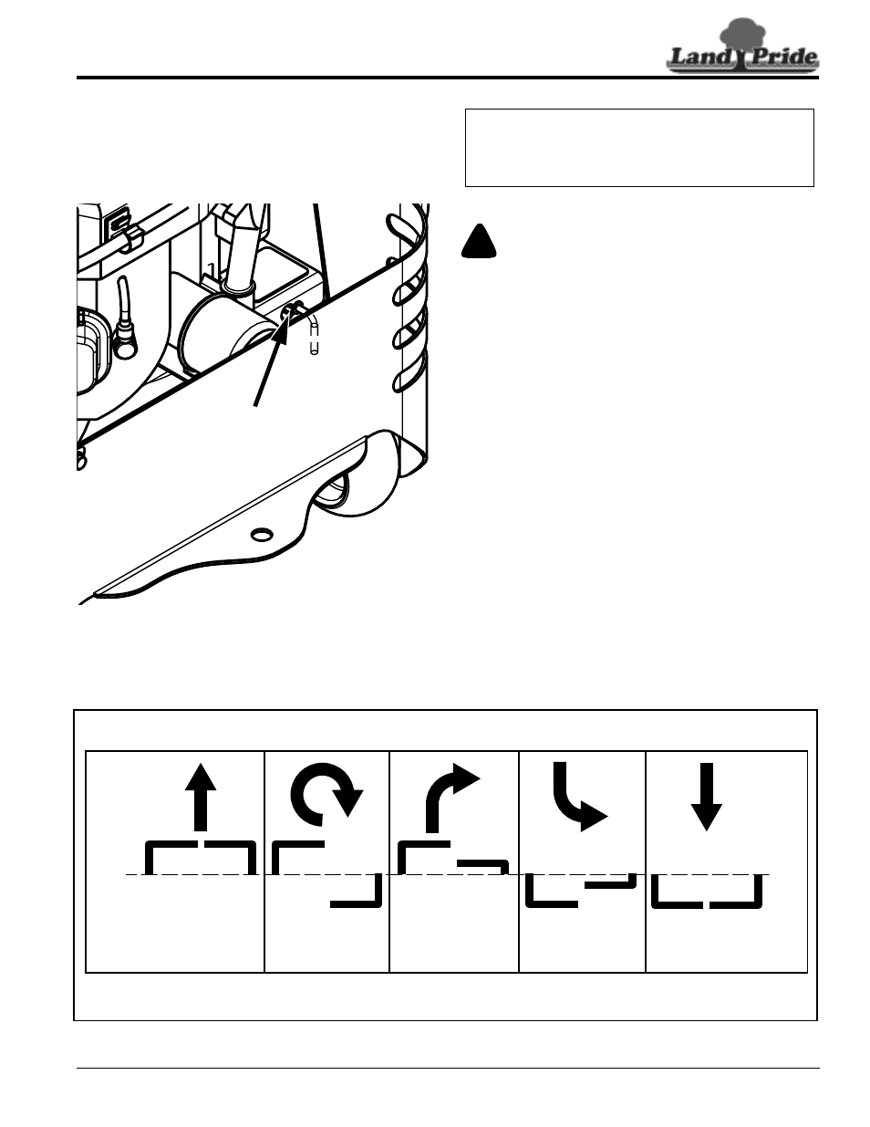 Moving mower with stalled engine, Driving the mower, Steering | Moving mower with stalled engine driving the mower, Danger, Table of contents moving mower with stalled engine, Front of mower faces this direction | Land Pride ZR52 User Manual | Page 13 / 40