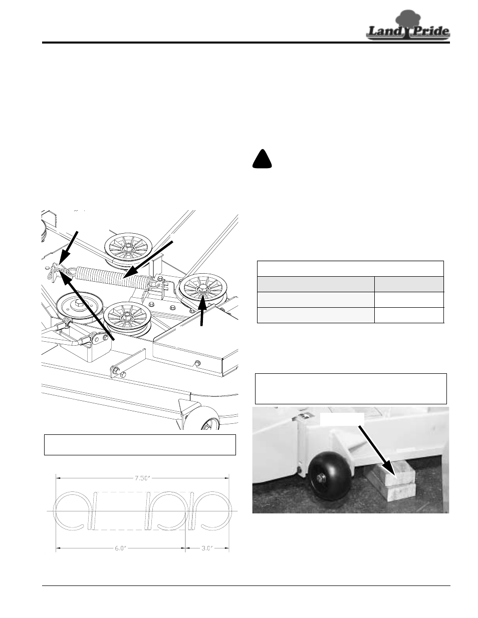 Hydro-drive belt adjustment, Deck drive belt adjustment, Engine rpm setting | Deck leveling and height adjustment, Deck level adjustments, Warning, Table of contents hydro-drive belt adjustment | Land Pride ZR52 User Manual | Page 19 / 40