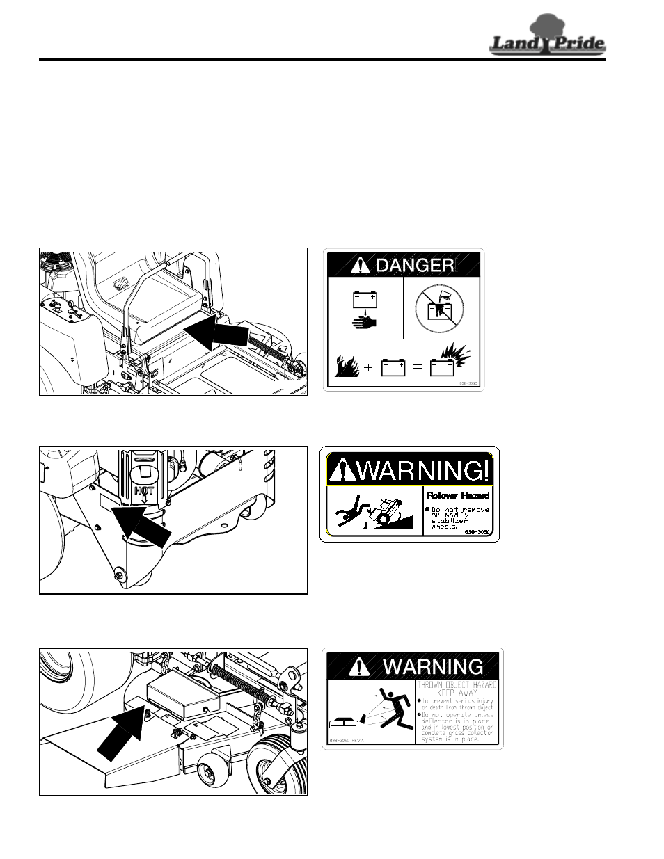 Safety labels, 305c, 306c | Land Pride ZR52 User Manual | Page 6 / 40