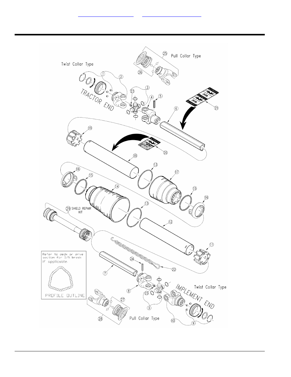 Driveline (826-195c) ec new shields (s/n 209358 to, Table of contents part number index | Land Pride AT2684 User Manual | Page 148 / 162