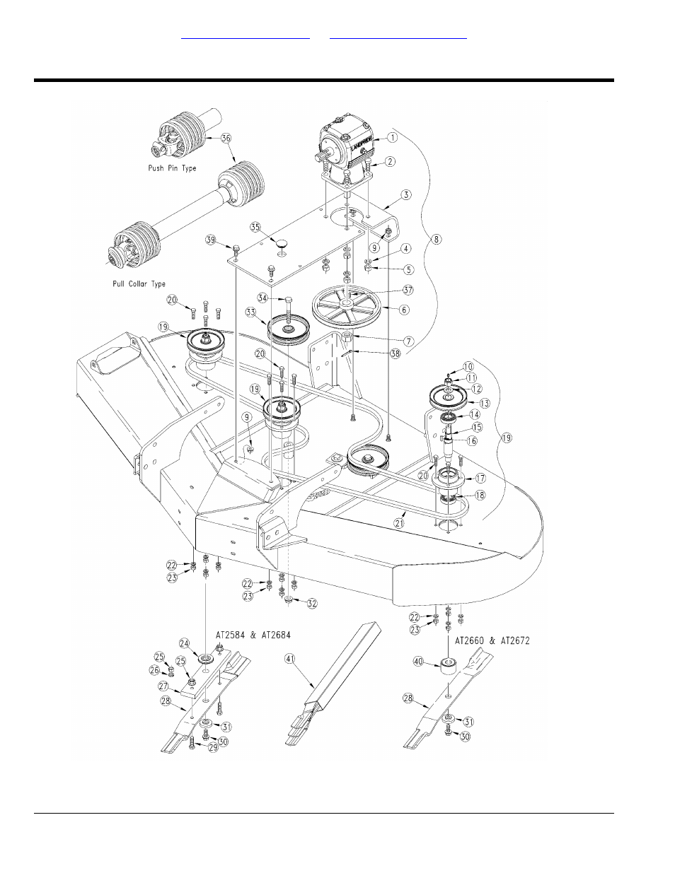 Section 4: drive, Belt drive, Table of contents part number index | Land Pride AT2684 User Manual | Page 40 / 162