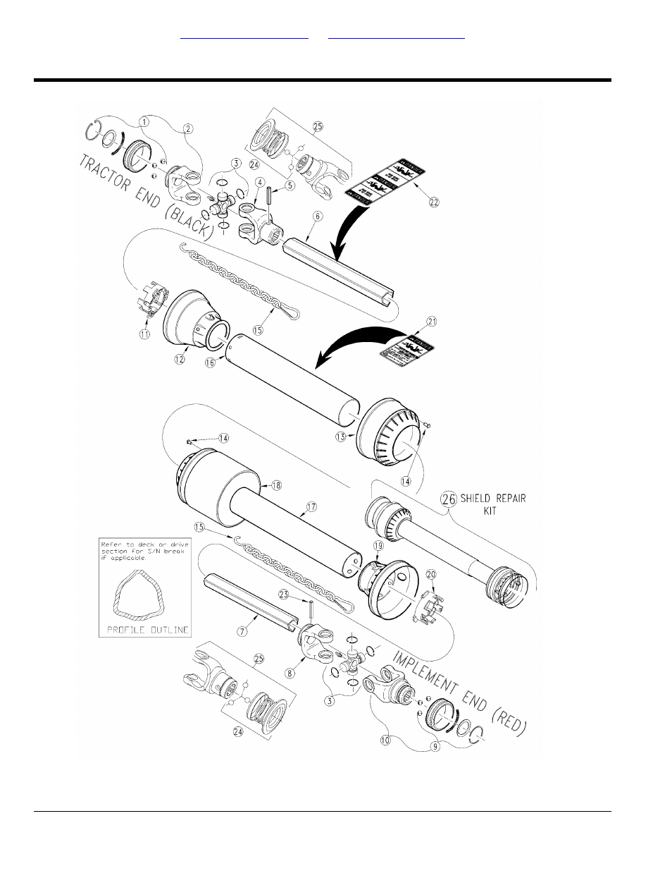 Section 6: drivelines, Driveline (826-297c) eurocardan, Table of contents part number index | Land Pride AT2684 User Manual | Page 72 / 162