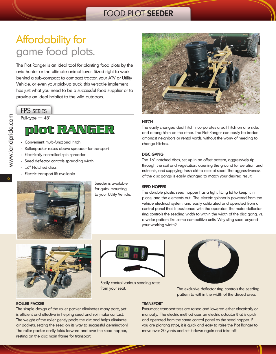 Land Pride Food Plot Seeder FPS User Manual | 1 page