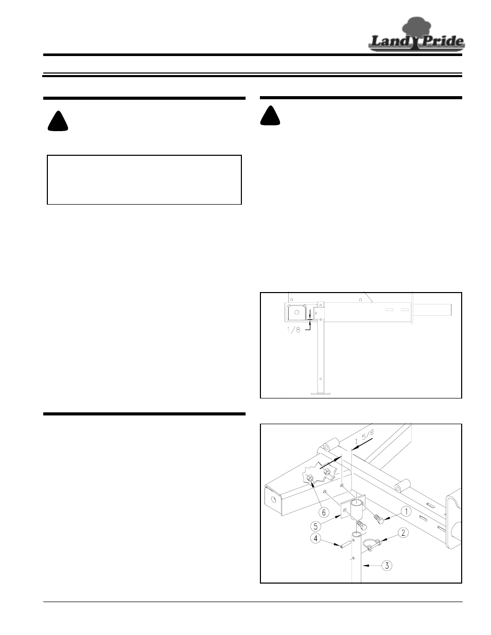 Land Pride Support Stand LR25 User Manual | 2 pages
