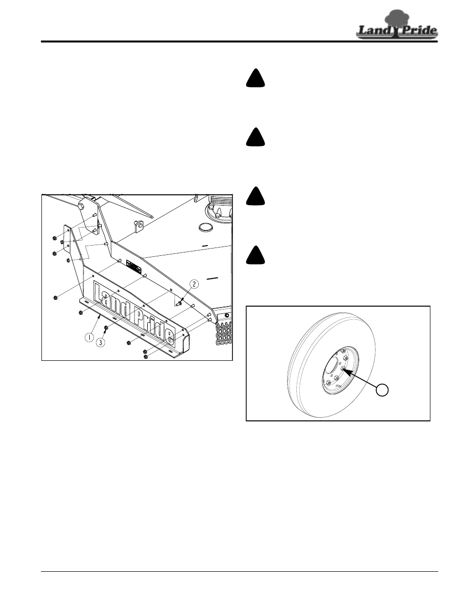 Side skirt maintenance, Tire maintenance, Side skirt maintenance tire maintenance | Warning | Land Pride RCM6510 User Manual | Page 39 / 54