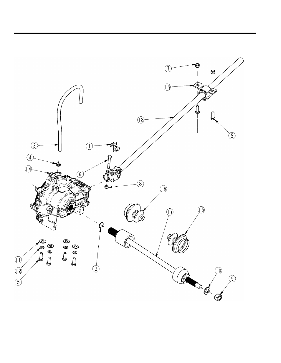 Front differential axleshaft and driveshaft, Table of contents part number index | Land Pride Treker 4220ST User Manual | Page 44 / 96