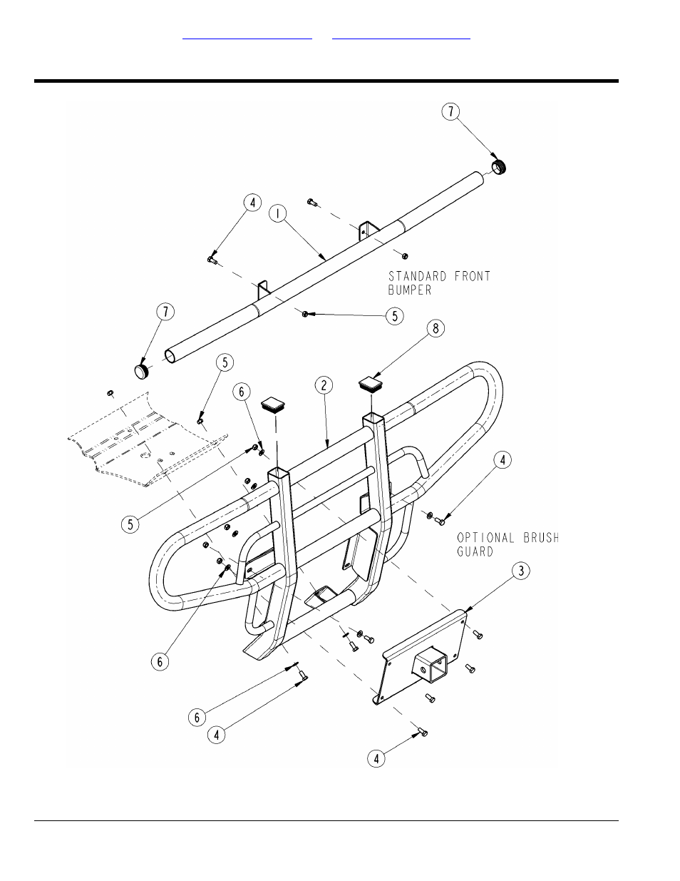 Section 16: options, Bumper front standard and brush guard option, Table of contents part number index | Land Pride Treker 4220ST User Manual | Page 90 / 96