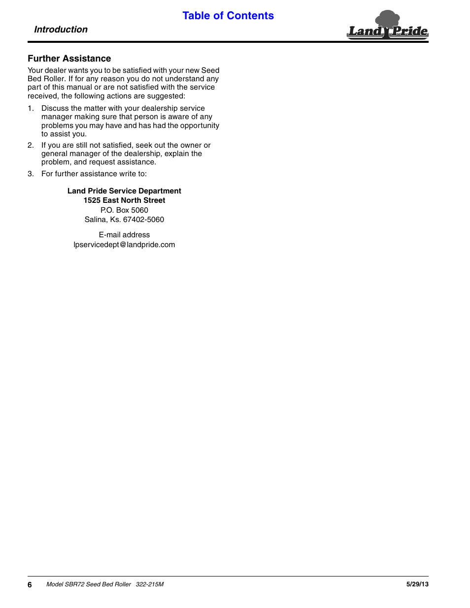 Land Pride 322-215M User Manual | Page 8 / 26
