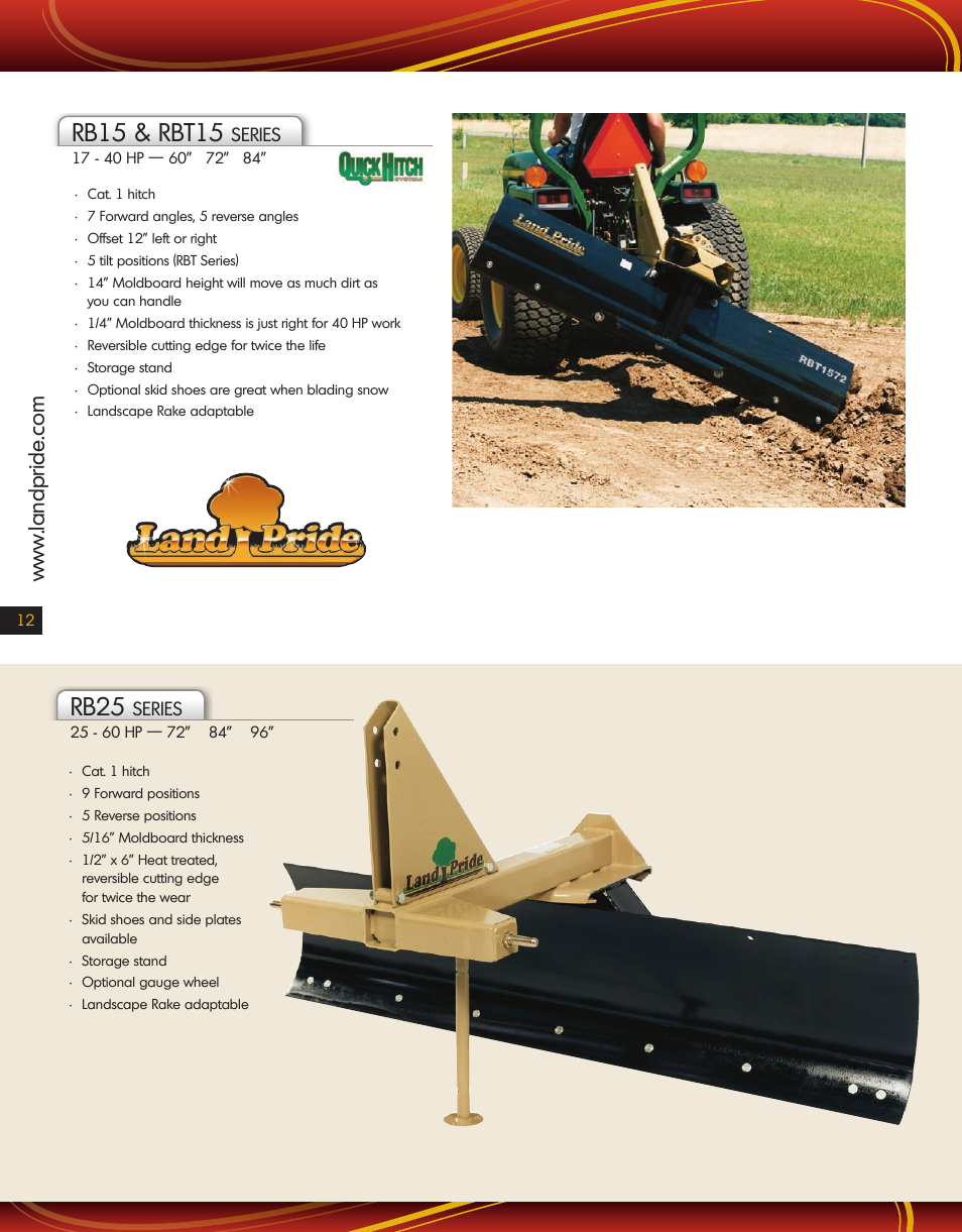 Land Pride RB25 User Manual | 1 page