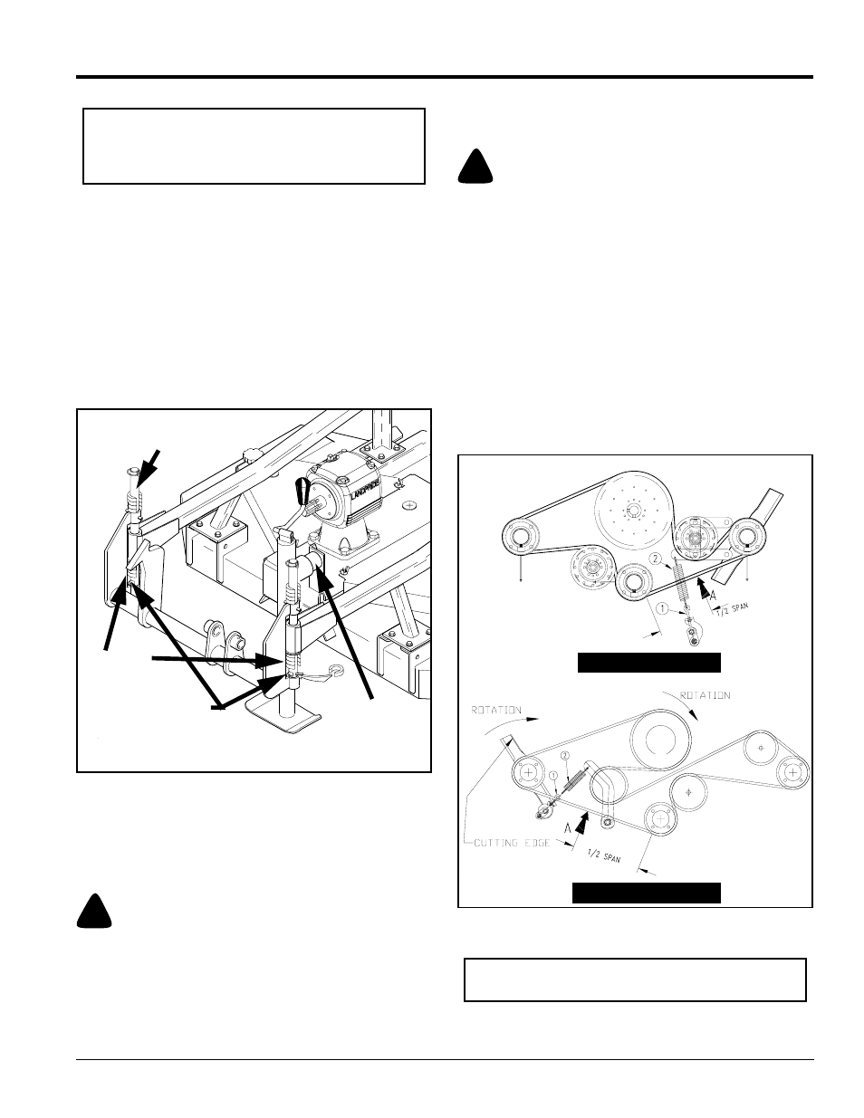 Belt tension, Caution, Table of contents belt tension | Land Pride AFM4014 User Manual | Page 23 / 50
