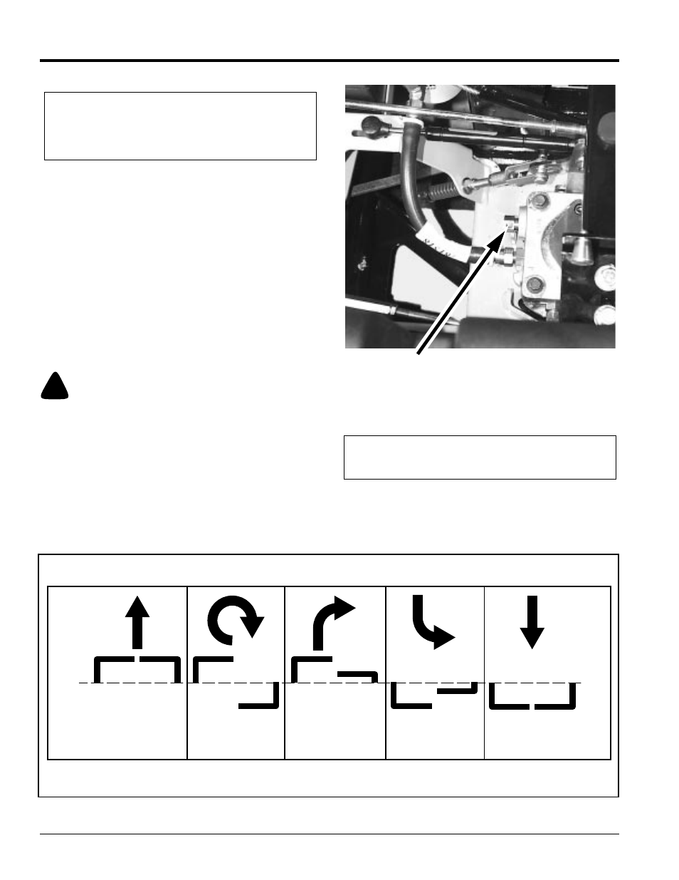 Warning, Moving mower with stalled engine, Front of mower faces this direction | Land Pride Accuz Z52 User Manual | Page 18 / 48