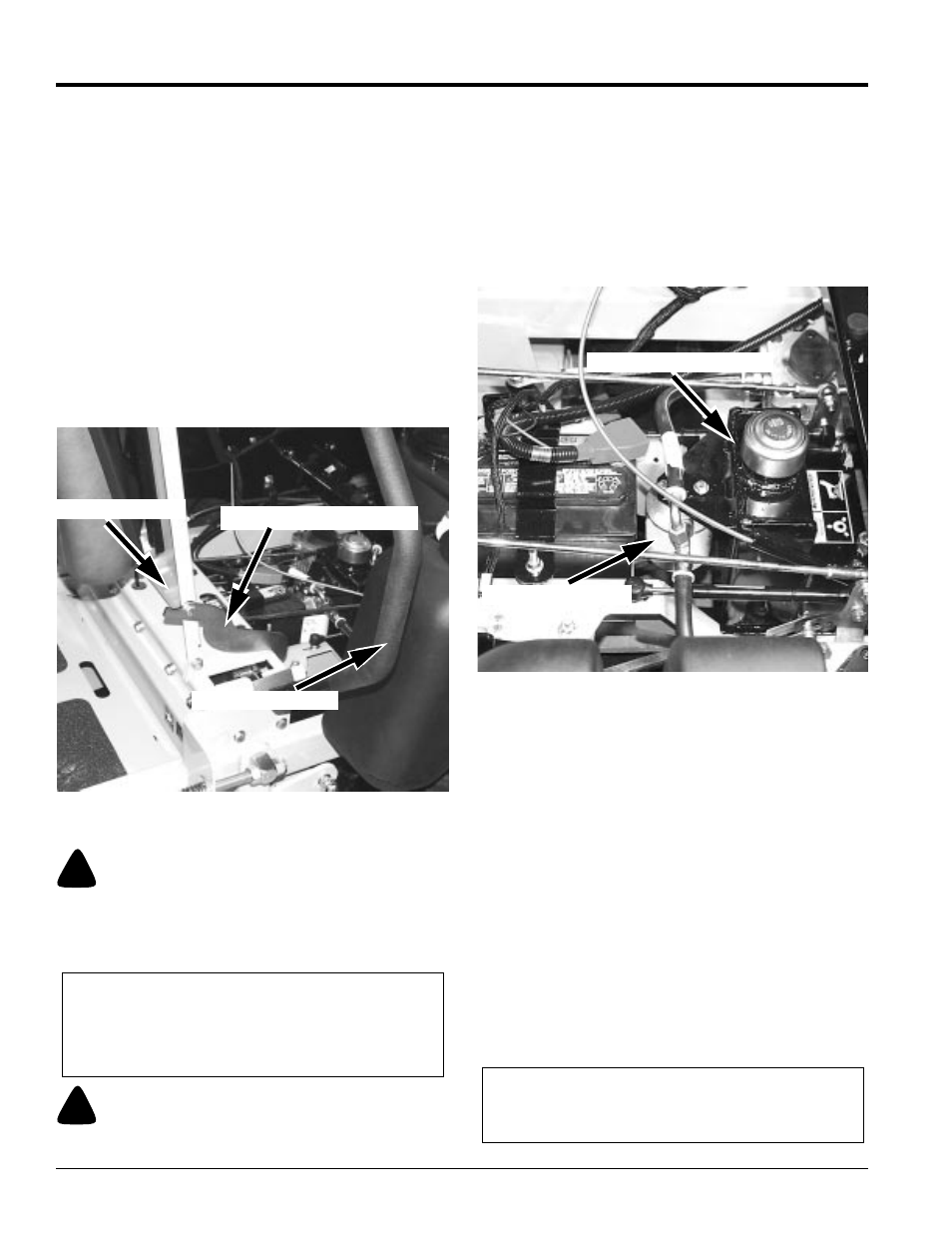 Warning, Access to engine and hydraulic pumps, Hydraulic system | Land Pride Accuz Z52 User Manual | Page 36 / 48